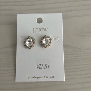 J. Crew Factory Gold-Tone Crystal Oval Stud Earrings